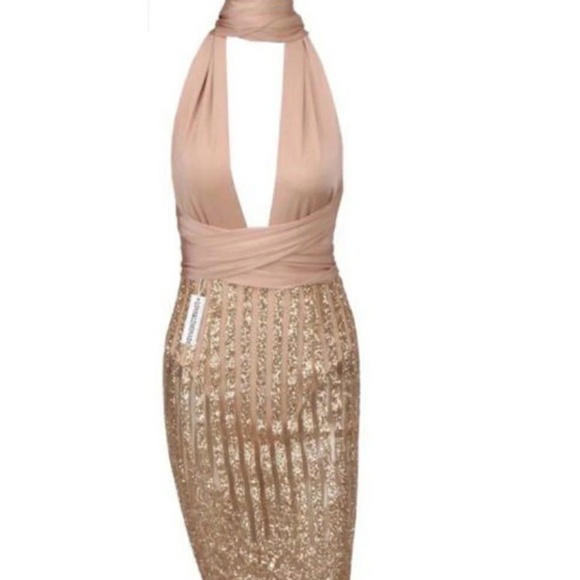 Glitter Mesh Multi-Wrap Dress - Picture 2 of 4